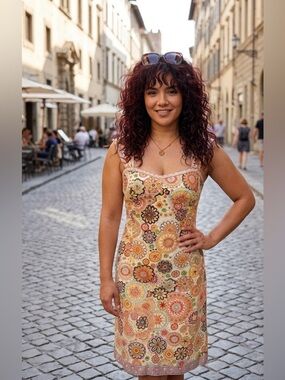 HAROLD’S Retro Floral Mini Dress Size 0 Boho Cottagecore Cotton Lined